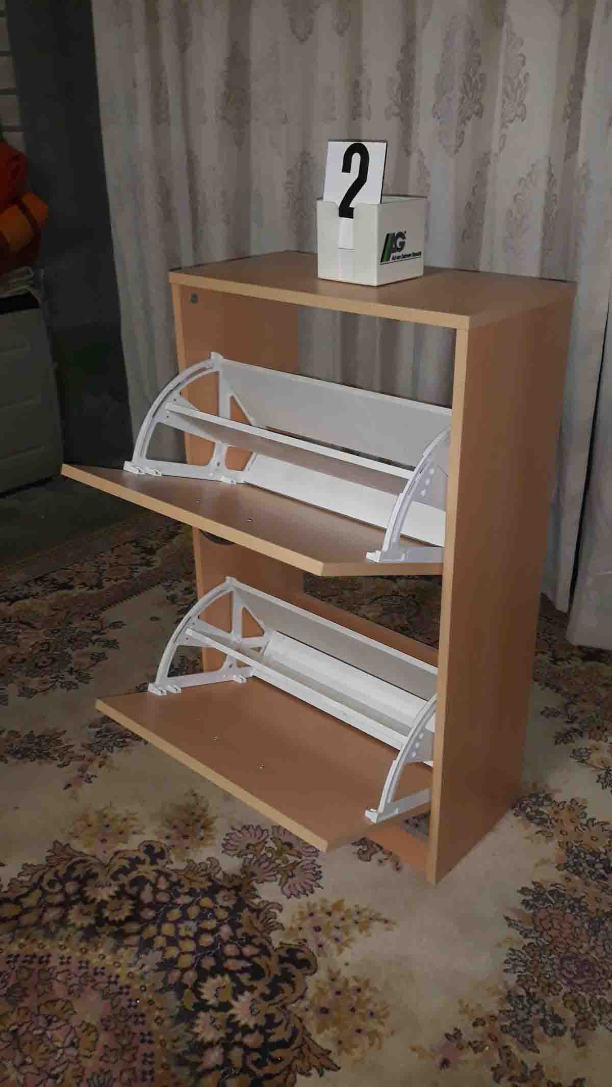 Grenen fineer schoenenkast - Afbeelding 3